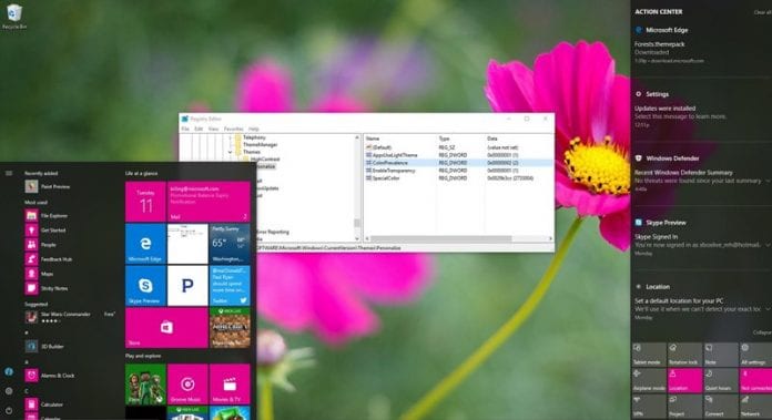 Použít Accent Color Only na hlavní panel ve Windows 10