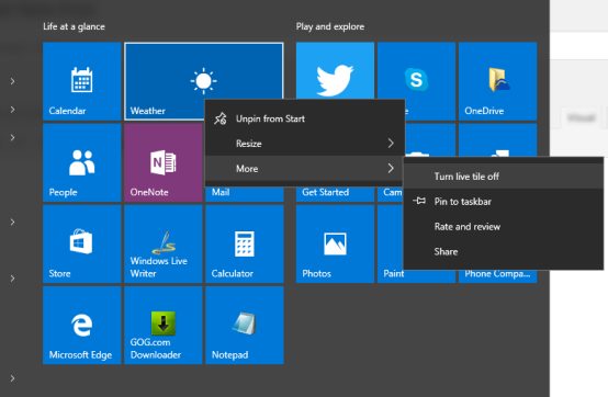 Disable Live Tiles and Unpin Windows Apps