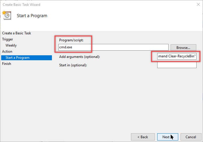 How to Schedule Windows to Empty Recycle Bin Automatically - 12