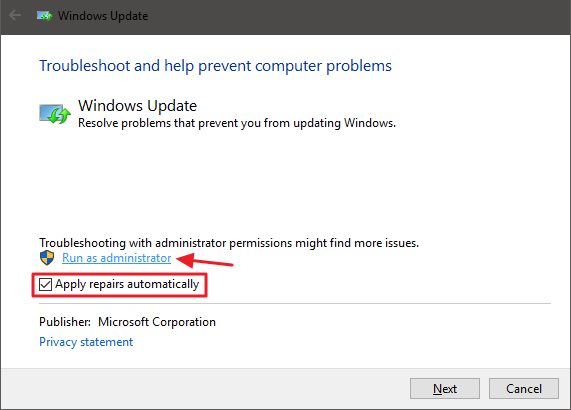 Corrija o Windows Update quando ele travar