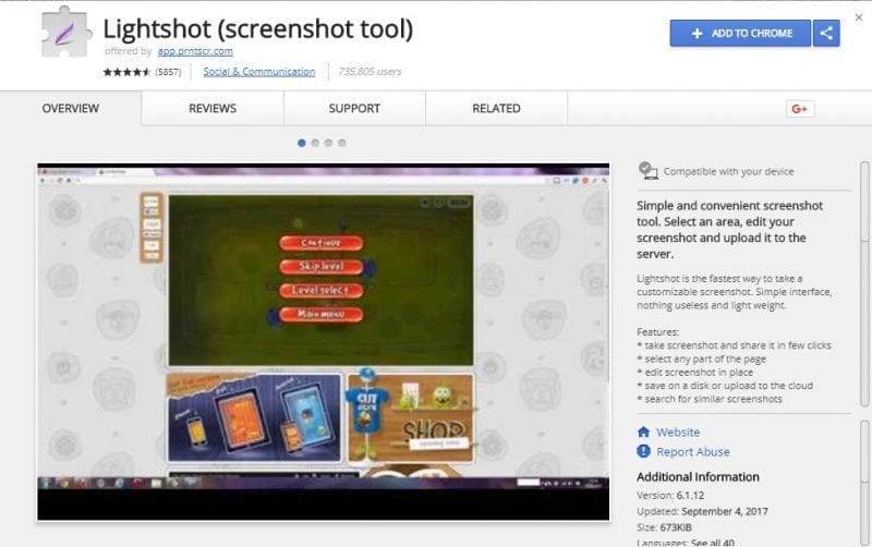 lightshot screenshot tool chrome