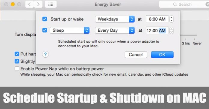 How to Schedule Startup and Shutdown on MAC