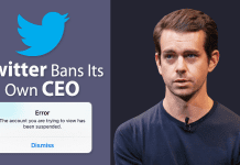 Twitter Bans Its Own Chief Executive Jack Dorsey's Account