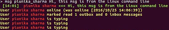 Use o telegrama da linha de comando do Linux