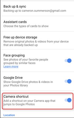 Android'inizin Kamera Uygulamasına bir Google Fotoğraflar Kısayolu ekleyin