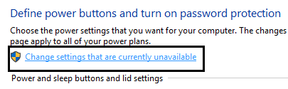 click on "Change settings that are currently unavailable"