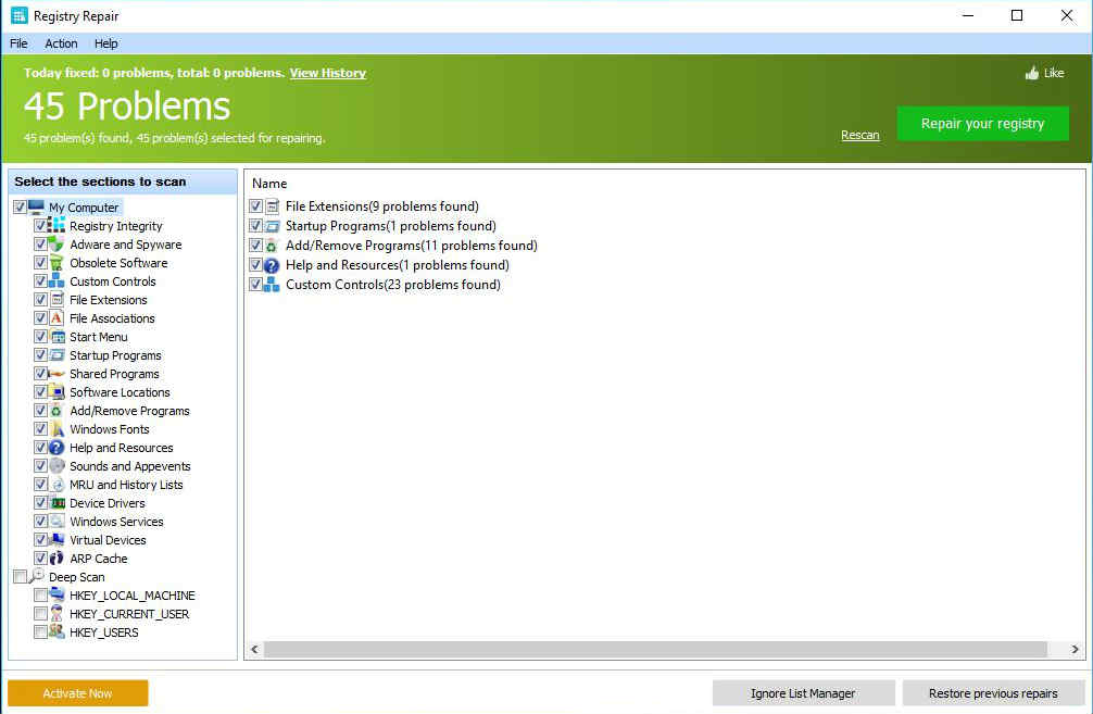 Registry Repair 5.0.1.132 for windows instal free