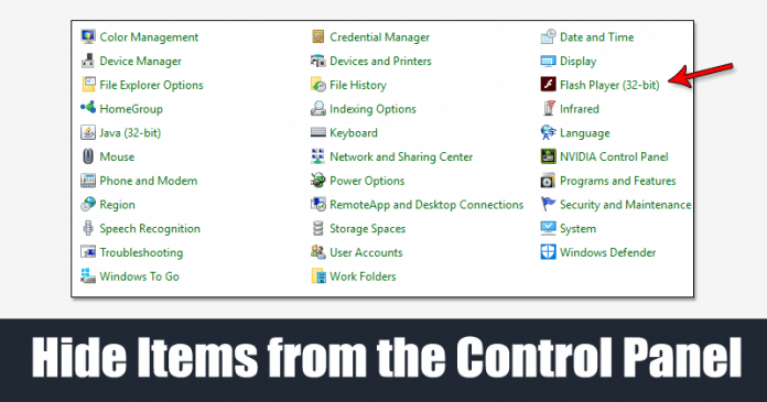How to Hide Items from the Control Panel in Windows