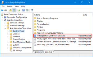 How to Hide Items from the Control Panel in Windows