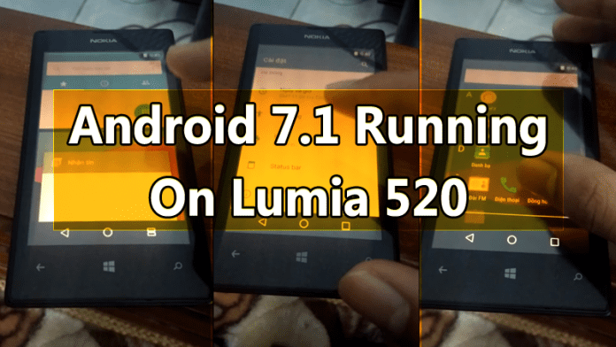 Android 7.1 Nougat Running on Nokia Lumia 520 Windows Phone