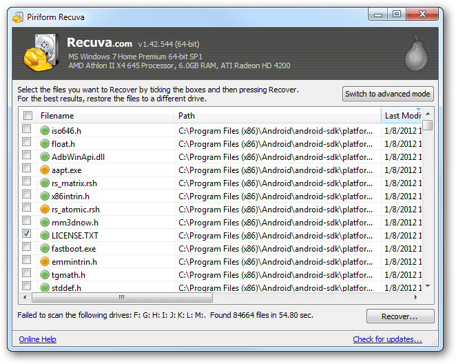 recuva piriform restore deleted files