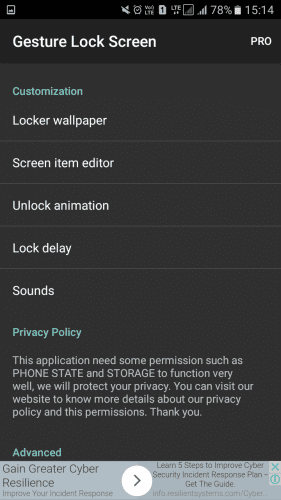 Gesture Lock Screen From Studio Mobile