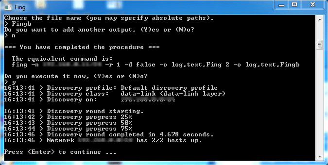 Použití Fing IP Network Scanner