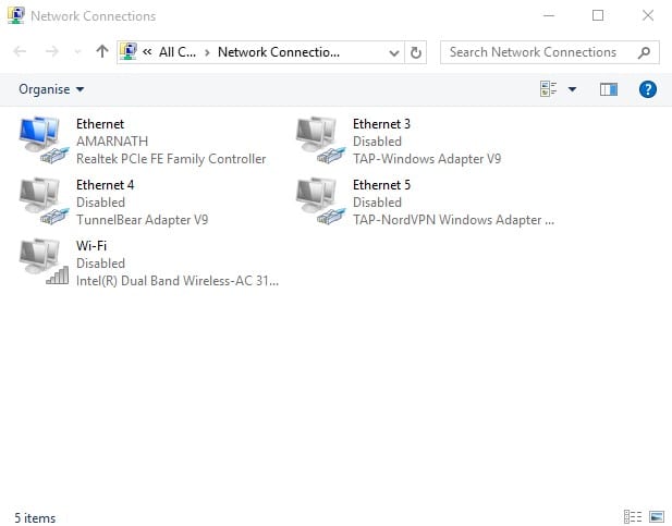 Disable All Other Connected Adapters