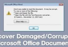 Recover Damaged/Corrupted Microsoft Office Documents