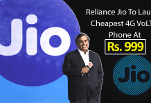 Reliance Jio To Launch 4G VoLTE Feature Phones Starting Rs. 999