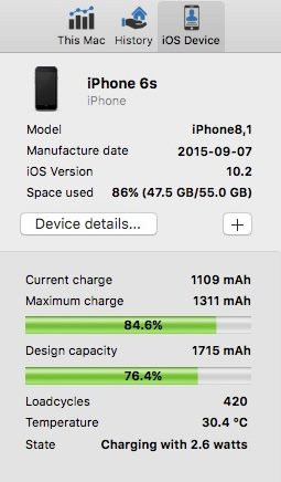 Kör iPhone Battery Diagnostics på Mac