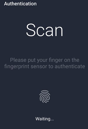 scan your fingerprint using the fingerprint scanner