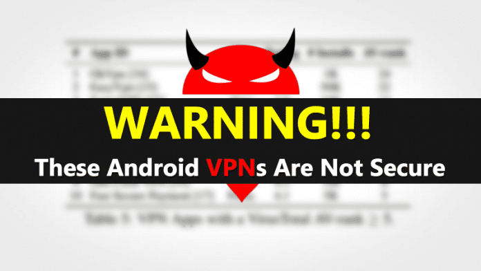 Warning! These Android VPNs Are Not Secure