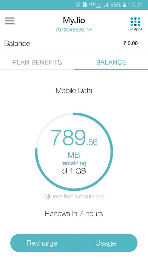 Finding 4G Data Usage/Available Data