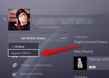 Set Your Online Status on the PlayStation 4