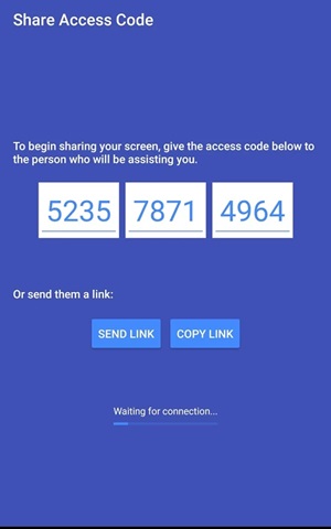 Copy the Share Access Code