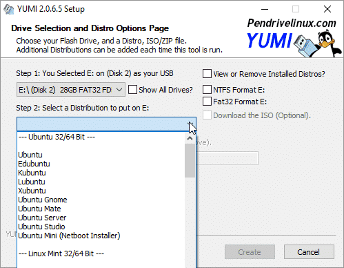 Välj Linux-distro