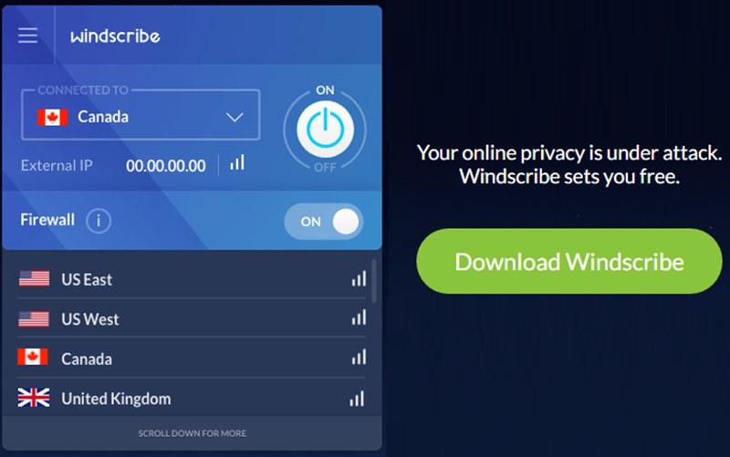 Windscribe VPN Gratis Terbaik Menawarkan 50GB Data Gratis Untuk Semua