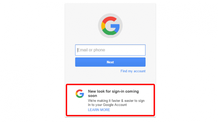 Google Is Changing The Look Of Sign-In Page On The Web Soon
