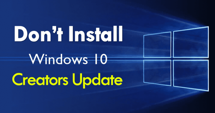 Microsoft: Ikke installer Creators Update, det er buggy