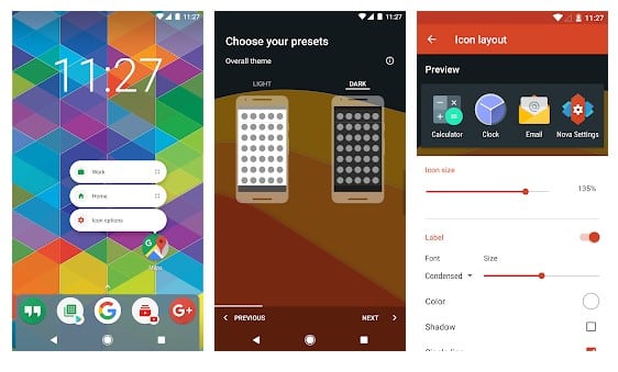 Používání uživatelského rozhraní Pixel Icon Pack-Nougat Free