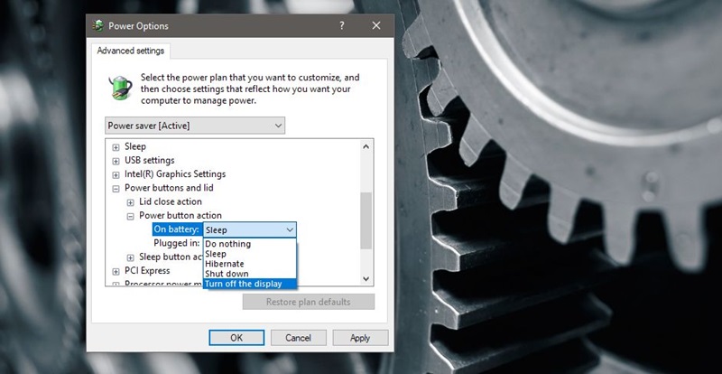 How to Set Your Power Button to Turn Off the Display in Windows 10