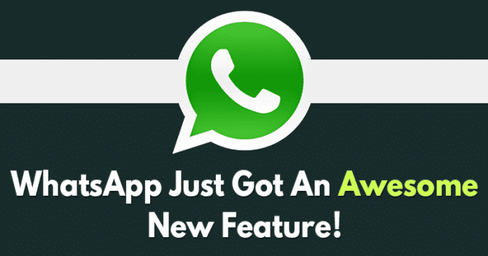 WhatsApp vient de recevoir une nouvelle fonctionnalité impressionnante