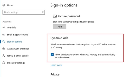 How to Automatically Lock Windows PC Using Dynamic Lock - 13