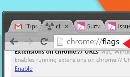 Chrome experimental settings