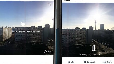 Lägg upp och ladda upp 360-bilder till Facebook från mobilen