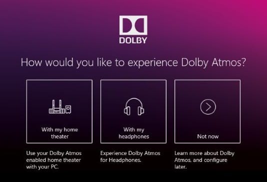 Use Dolby Atmos Surround Sound on Windows 10