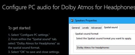 Använd Dolby Atmos Surround Sound på Windows 10