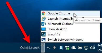 Szerezze be az XP Quick Launch Bart a Windows 10 rendszerben