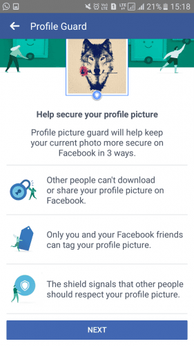 Facebookový profilový obrázek strážce