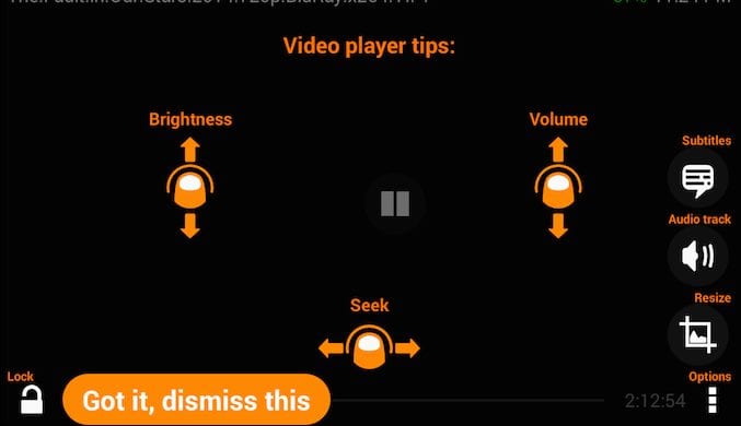 Bruk bevegelser for å kontrollere VLC-avspilling