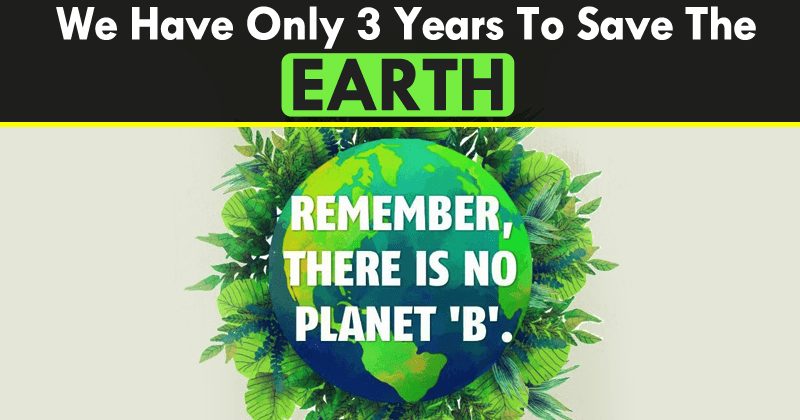 We Have Only Three Years To Save The Earth