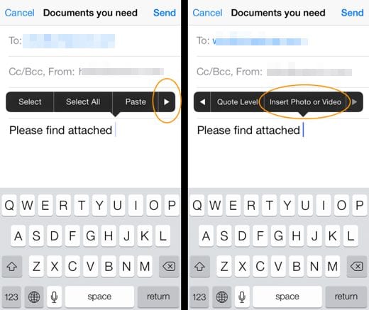 Add Attachments in Gmail for the iPhone