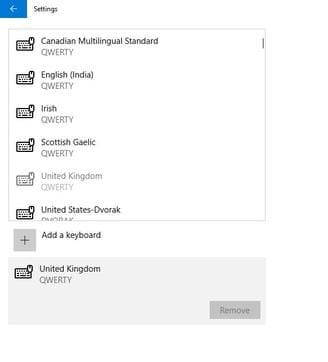 Configurações de idioma corretas no Windows 10