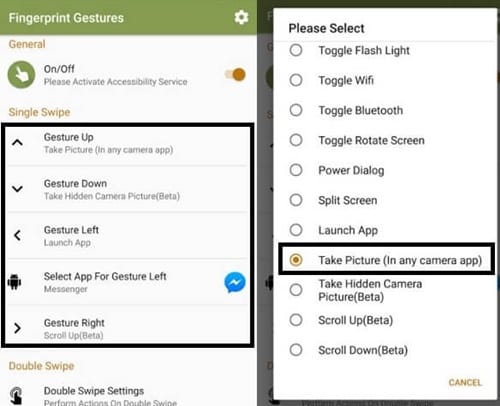 Personalizza i gesti delle impronte digitali in Android Oreo