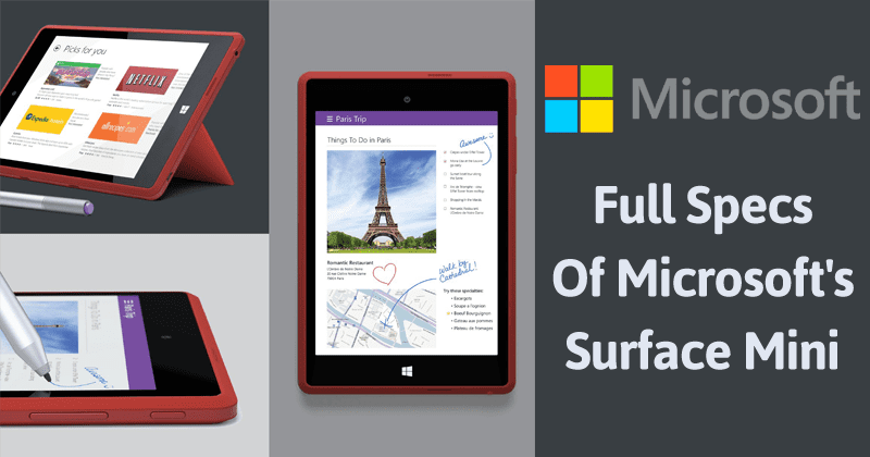 Full Specs & Images Of Microsoft’s Cancelled Surface Mini Revealed