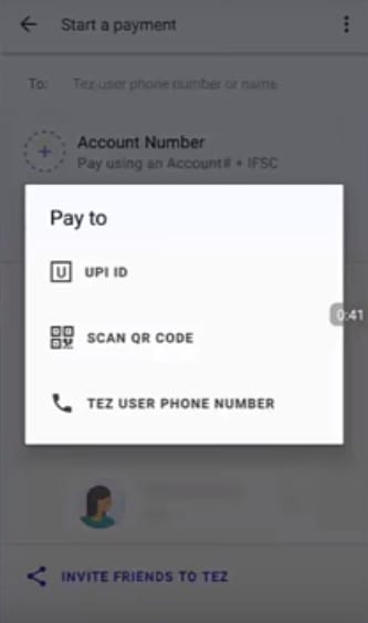 send Rs 1 or More to Any Tez app user