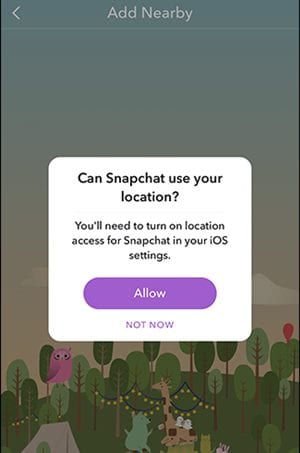 Snapchat location settings