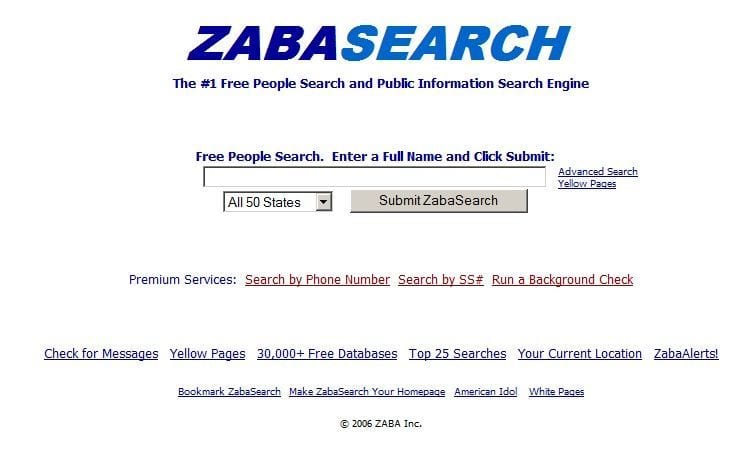 Use Zabasearch
