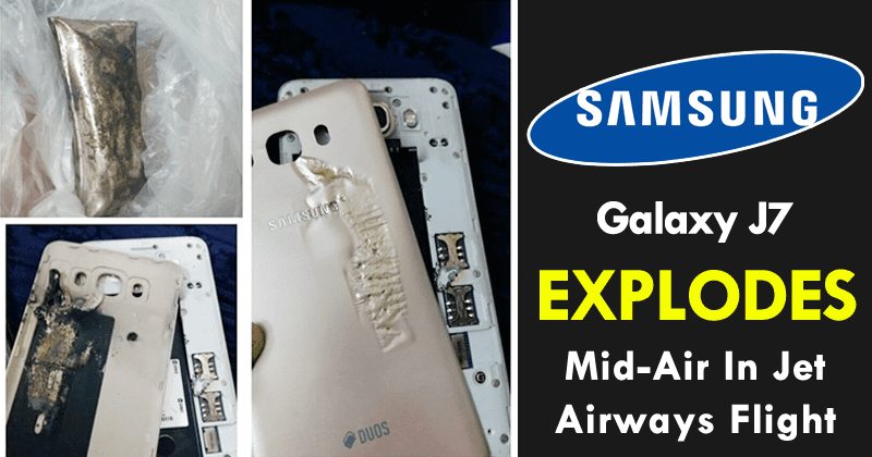 OH MIO DIO!  Samsung Galaxy J7 esplode a mezz'aria in un volo Jet Airways
